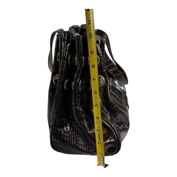 Jimmy Choo Ramona Handbag Purse Shoulder Bag Brown Alligator Croc Leather 15x10 - Picture 10 of 14